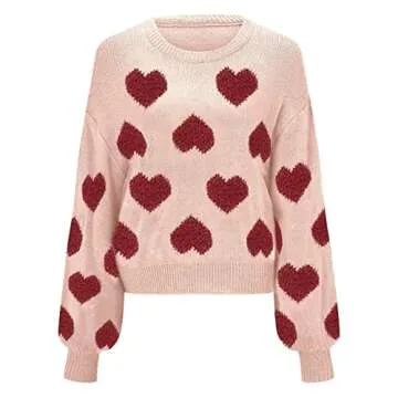 Trendy Love Pattern Sweater for Women 2023