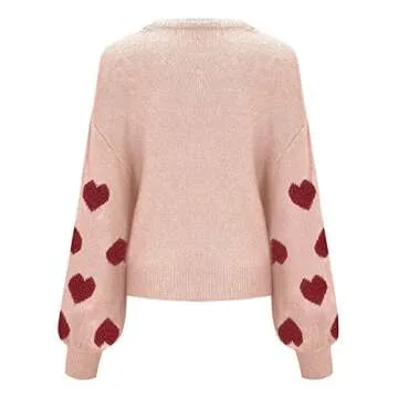 Trendy Love Pattern Sweater for Women 2023