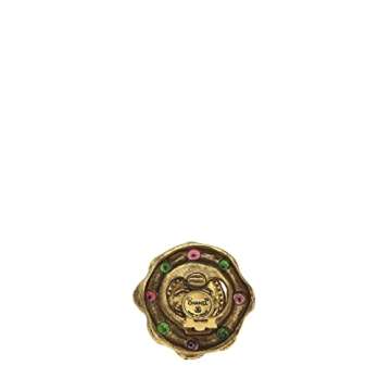Chanel, Pre-Loved Gold & Multicolor Gripoix Earrings, Gold