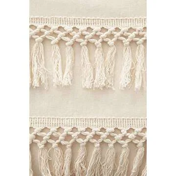 Flber Boho Bedding Cotton Tossel Duvet Cover for Cozy Comfort