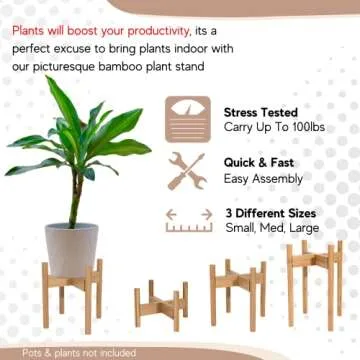 Sona Home Indoor Plant Stand - Adjustable 3 Sizes & 3 Colors