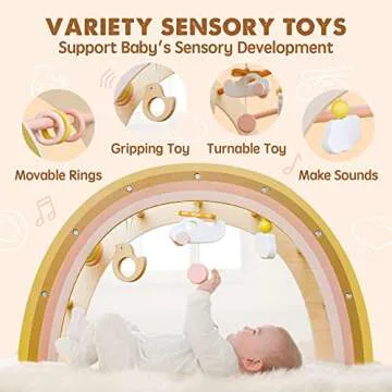 Tiny Land Wooden Baby Play Gym for Infants 0-5 Months