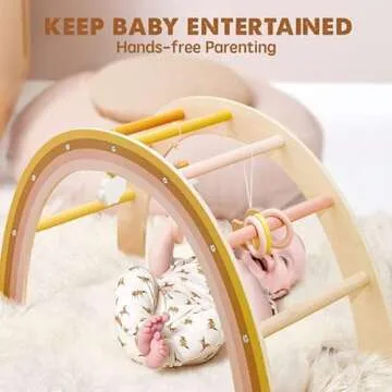 Tiny Land Wooden Baby Play Gym for Infants 0-5 Months
