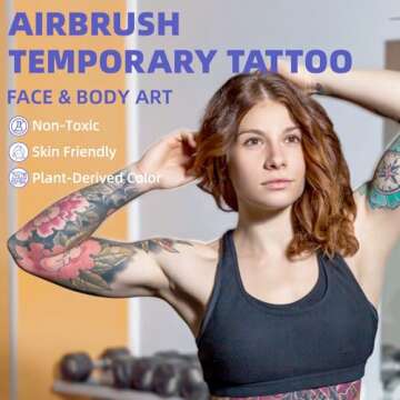 OPHIR Airbrush Body Paint, 12x Airbrush Tattoo Ink Pigment Set for Airbrushing Temporary Tattoo Airb...