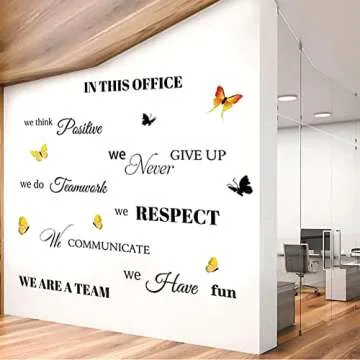 Office Inspirational Wall Art for Office Sunflower Motivational Sayings Wall Sticker Company Art Room Office Home Decorations Positive Lettering Wall Decals Company Art We are A Team Gift