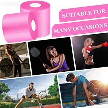 30 Yards Pre-wrap Athletic Tape Foam Underwrap Tape Foam Underwrap Bandage for Wrists Elbows Knees Ankles Hair Sports, 2.76 Inches(Pink)