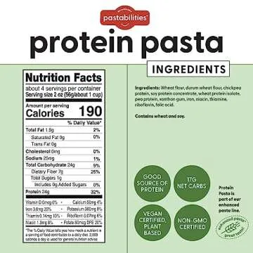 Pastabilities Ruffles Pasta Variety Pack - Low Calorie, High Fiber & High Protein Pasta - (2 Packs Each), Plant Based, Non GMO Certified with 22g Protein and 20g Net Carbs (6 Pack, 8 Oz)