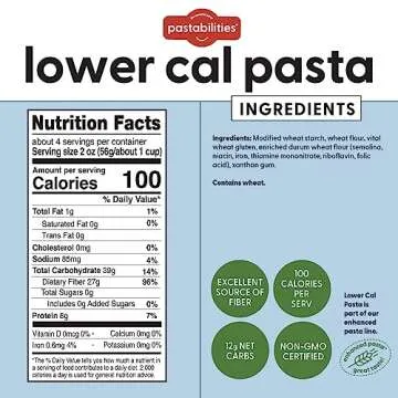 Pastabilities Ruffles Pasta Variety Pack - Low Calorie, High Fiber & High Protein Pasta - (2 Packs Each), Plant Based, Non GMO Certified with 22g Protein and 20g Net Carbs (6 Pack, 8 Oz)