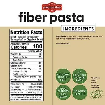 Pastabilities Ruffles Pasta Variety Pack - Low Calorie, High Fiber & High Protein Pasta - (2 Packs Each), Plant Based, Non GMO Certified with 22g Protein and 20g Net Carbs (6 Pack, 8 Oz)