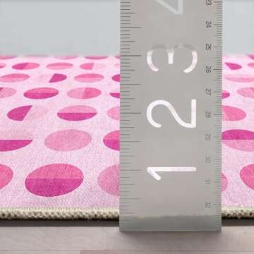 Well Woven Apollo Washable 5' x 7' Area Rug - Hot Pink Modern Circles - for Living Room, Bedroom and Kitchen