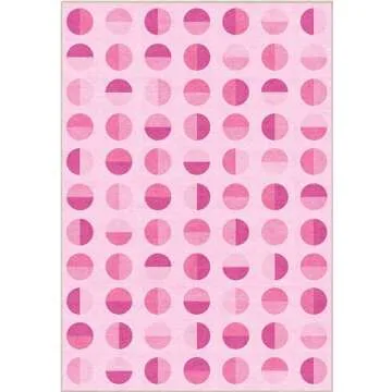 Well Woven Apollo Washable 5' x 7' Area Rug - Hot Pink Modern Circles - for Living Room, Bedroom and Kitchen