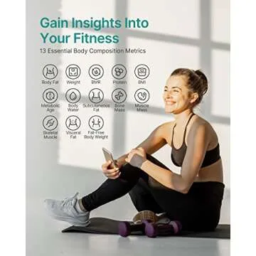 FITINDEX Smart Scale and Tape Measure, Digital Bathroom Scale & Body Tape Measure Sync with APP, Bluetooth Weighing Machine, Body Composition Analyzer, for Health Care