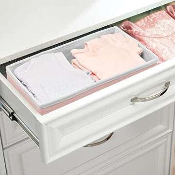 mDesign Set of 6 Storage Boxes for Bedroom Organization