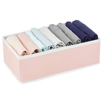 mDesign Set of 6 Storage Boxes for Bedroom Organization