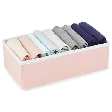 mDesign Set of 6 Storage Boxes for Bedroom Organization