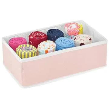 mDesign Set of 6 Storage Boxes for Bedroom Organization