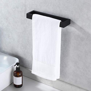 KES Hand Towel Holder Black Towel Ring for Bathroom Modern Design Stainless Steel