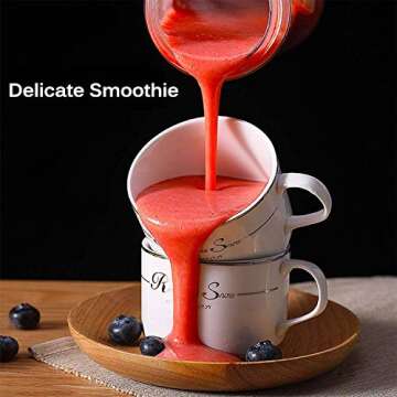 Portable Smoothie Blender - NTONPOWER Personal Blender Juicer Cup with USB Rechargeable, 450ML Single Serve Fruit Mixer with Stainless Steel 6-Blade, Multifunctional Small Travel Blender with 4000mAh High Capacity Batteries