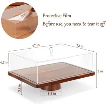 Elegant HouseJoy Acacia Wood Cake Stand with Lid - 2-in-1 Serving Platter & Charcuterie Board