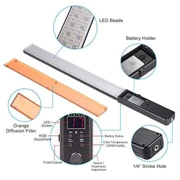 YONGNUO YN360 Handheld LED Video Light 3200k 5500k RGB Colorful Stick Professional Photo LED Stick