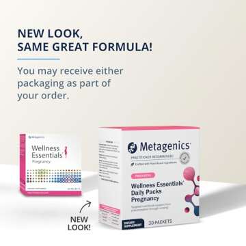 Metagenics Wellness Essentials Pregnancy - Prenatal, Pregnancy & Nursing Support* - with Omega-3 Fatty Acids - Folate & Antioxidants - Multivitamins for Women - 30 Packets