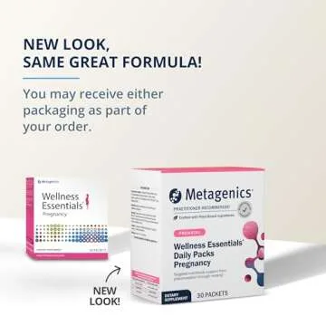 Metagenics Wellness Essentials Pregnancy - Prenatal, Pregnancy & Nursing Support* - with Omega-3 Fatty Acids - Folate & Antioxidants - Multivitamins for Women - 30 Packets