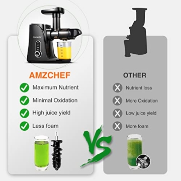 AMZCHEF Cold Press Juicer with 2 Speed Modes for Fresh Juice