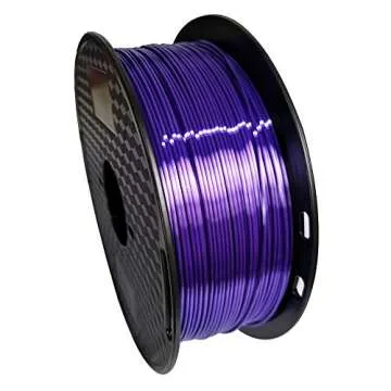 Silk Purple PLA 1.75mm 3D Printer Filament 1KG (2.2 LBS) Silky Shiny Purple 3D Printing Material Metallic Dark Violet Purple Color HZST3D