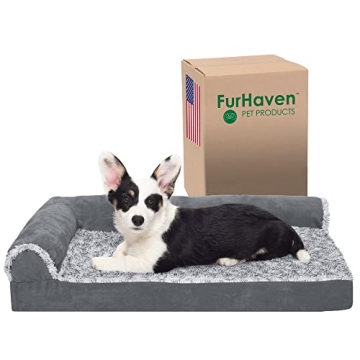 Furhaven Dog Bed with Orthopedic Foam for Medium Dogs