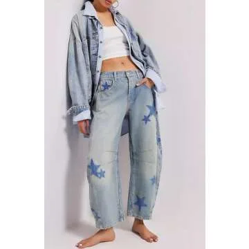 Stylish CHARTOU Y2k Barrel Jeans for Women