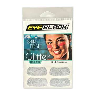 EyeBlack Under Eye Colorful Glitter Strips | Football, Baseball, Softball, Soccer | Great for Adults...