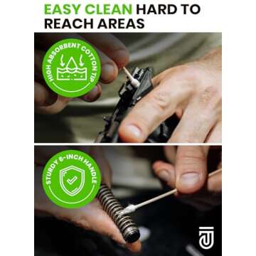 900pc Gun Cleaning Supplies Case - 300pcs Gun Cleaning Patches and 600pcs Gun Cleaning Swabs - 6-inch Gun Swabs Lint Free, 3x3 Inch Highly Absorbent Gun Patches - Gun Cleaning Kit Supplies