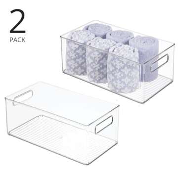 mDesign Deep Plastic Storage Organizer Container Bin, Bath and Shower Organization for Cabinet, Cupb...