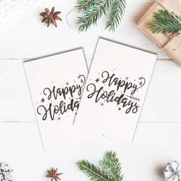 Best Paper Greetings 48 Pack Merry Christmas Greeting Cards, 4x6 Inches Xmas Note Card Box Set, Holiday Cards with Envelopes Blank Inside for Holiday Greetings, 6 Gold Foil Snowflake Designs
