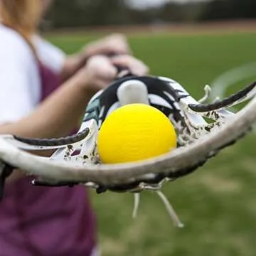 Champion Sports Colored Lacrosse Balls: Yellow Official Size Sporting Goods Equipment for Professional, College & Grade School Games, Practices & Recreation - NCAA, NFHS and SEI Certified - 2 Pack