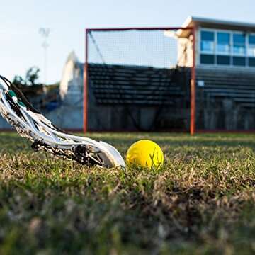 Champion Sports Colored Lacrosse Balls: Yellow Official Size Sporting Goods Equipment for Professional, College & Grade School Games, Practices & Recreation - NCAA, NFHS and SEI Certified - 2 Pack