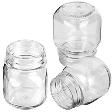 KAMOTA Glass Jars, 4 oz Mini Jars with Lids Perfect for Mason Canning Favor DIY Spice Jam Jars,24 PACK,30 Whiteboard Labels Included