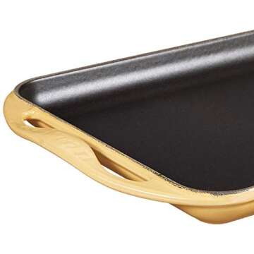 Le Creuset Enameled Cast Iron Rectangular Skinny Griddle, 13" x 8.5", Quince