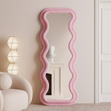 BOJOY Full Length Mirror 63x24 Unique Wavy Design