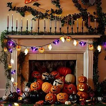 Mosoan 20 Feet Halloween String Lights with Timer