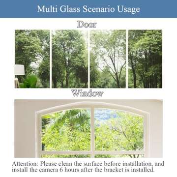 Window Mount Comaptible with Wyze Cam V4/V3/V3 Pro, 2 Pack Security Camera Adhesive Mounting Bracket Glass Wall Holder Screwless Mount, No Damage, Black