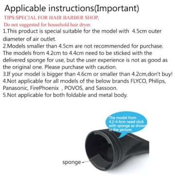 2PCS Black Hair Dryer Nozzle for Professional Styling