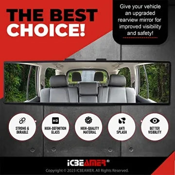 ICBEAMER 10.6" Car Rear View Mirror Enhances Safety