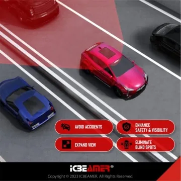 ICBEAMER 10.6" Car Rear View Mirror Enhances Safety
