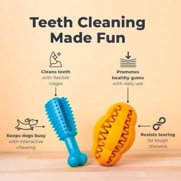 Oxyfresh Dog Dental Chew Toy - Best Durable Rubber Dog Toy for Tough Chewers – Helps Remove Plaque...