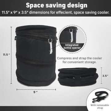 INTHEZONE - Collapsible Pop-Up Golf Cart Cooler Bag - Must-Have Push Cart and Golf Cart Accessories for Men - Golf Necessities - Unique Golf Accessories for Golfers - Cool Golf Gifts for Men