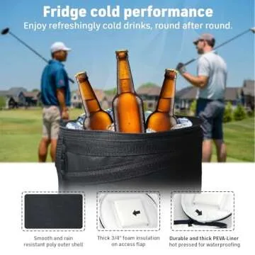 INTHEZONE - Collapsible Pop-Up Golf Cart Cooler Bag - Must-Have Push Cart and Golf Cart Accessories for Men - Golf Necessities - Unique Golf Accessories for Golfers - Cool Golf Gifts for Men