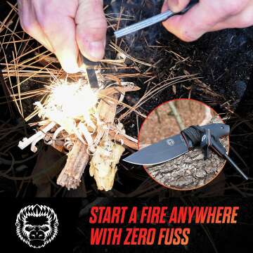 Bushcraft Survival Knife: Full Tang Fixed Blade