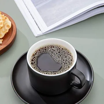 Candiicap Expresso Cups with Saucers & Metal Stand