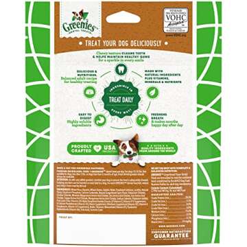 Greenies Regular Size Dental Dog Treats, Gingerbread Flavor , 6 oz. Pack (6 Count)